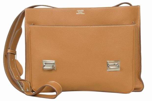 Hermes Steve Togo Leather Messenger Bag Earth Yellow 92111 On Sale - Click Image to Close